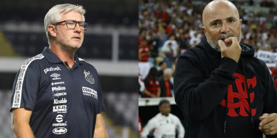 Santos e Flamengo se enfrentam em negociação por jogador (Foto: Montagem HoraDoBenefício)