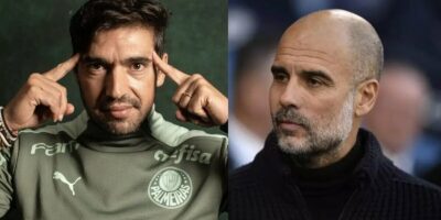 Abel Ferreira, técnico do Palmeiras e Guardiola (Foto: Reprodução / Internet / Montagem HoraDoBenefício)