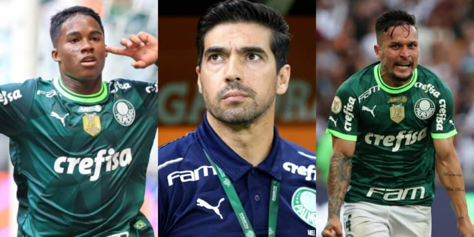 Abel Ferreira vê situação de Endrick ser exposta após chegada de Artur no Palmeiras (Foto: Montagem AaronTuratV)