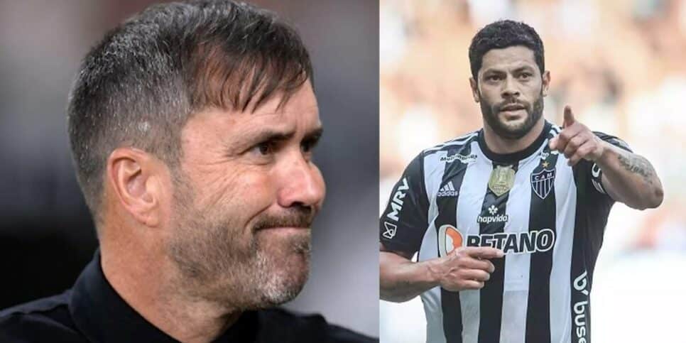 Coudet e Hulk: Técnico e jogador do Atlético (Foto: Reprodução / Internet / Montagem HoraDoBenefício)