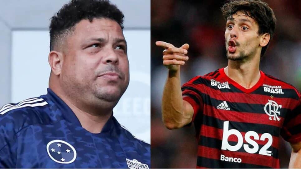 Ronaldo Fenômeno, dirigente do Cruzeiro, e Rodrigo Caio, oportunidade do Flamengo (Fotos: Reprodução/ Alexandre Vidal/ Flamengo/ Cruzeiro/ Montagem)