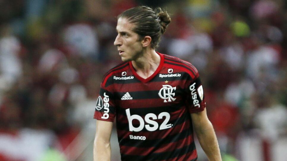 Filipe Luis atuando pelo Flamengo