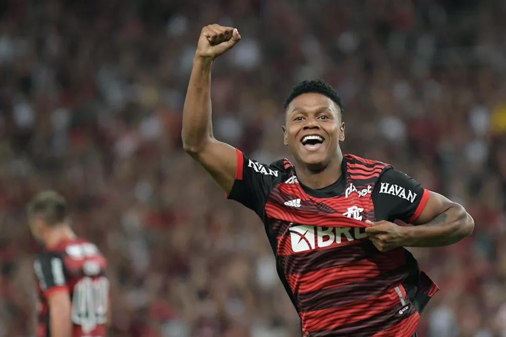 Matheus França, cria do Flamengo, jogando pelo clube (Foto: Reprodução/ Divulgação/ CRF)