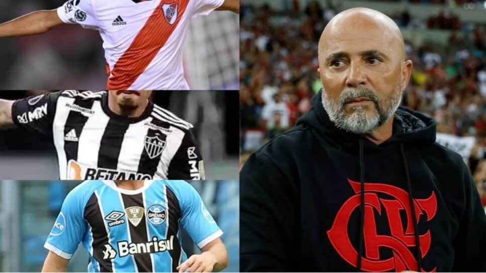 Trio de jogadores serão provavéis reforços a Sampaoli no Flamengo (Fotos: Reprodução/ Internet/ Getty Images/ Montagem)