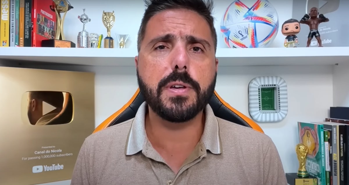 Jorge Nicola fala a real sobre Real Madrid estar interessado em Gabriel Menino e Vanderlan do Palmeiras (Foto: Reprodução/ Canal do Nicola/ YouTube)