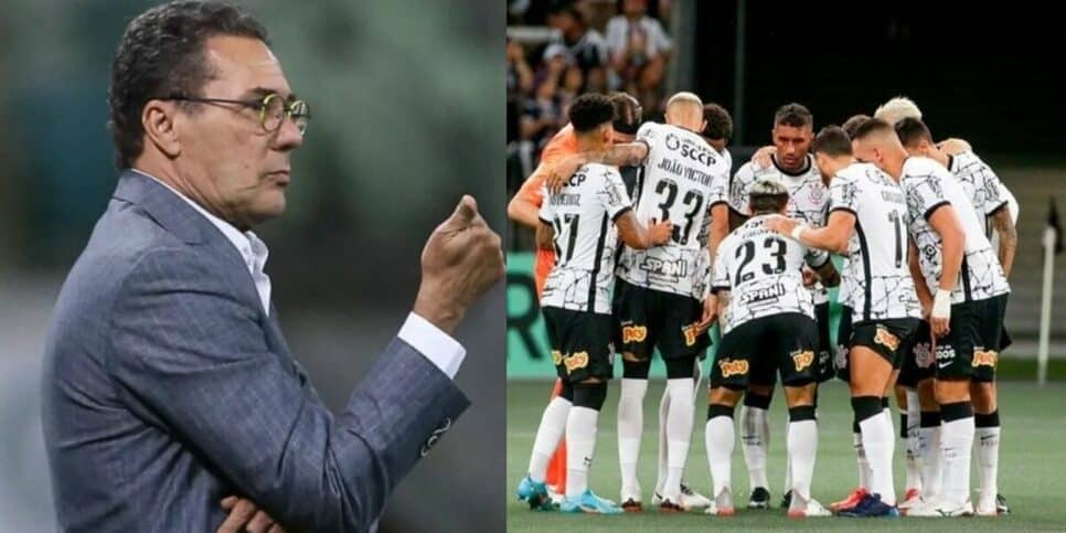 Vanderlei Luxemburgo e jogadores do Corinthians (Foto: Reprodução / Internet / Montagem HoraDoBenefício)