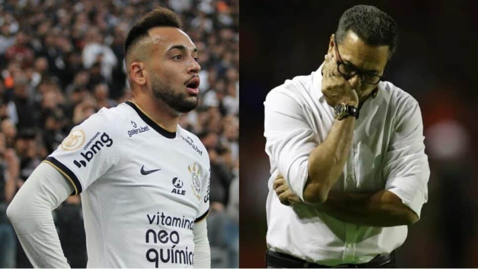 O goleiro Maycon e o técnico Vanderlei Luxemburgo (Fotos: Reprodução/ Internet/ Ag. Corinthians/ Montagem)