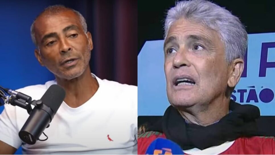 Os ex-jogadores Romário e Bebeto (Fotos: Reprodução/ Garotinho Podcast/ Internet/ Montagem)