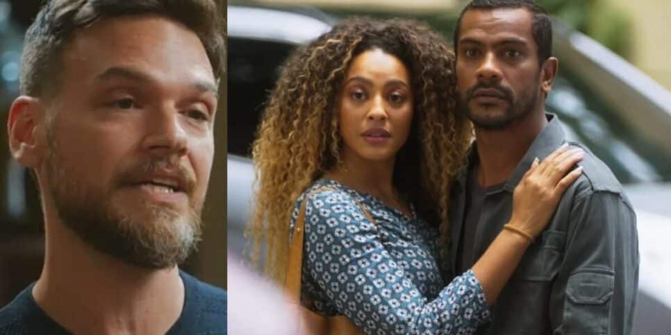 Theo, Sol e Ben em cenas de Vai na Fé (Foto: Reprodução / Globo / Montagem HoraDoBenefício)