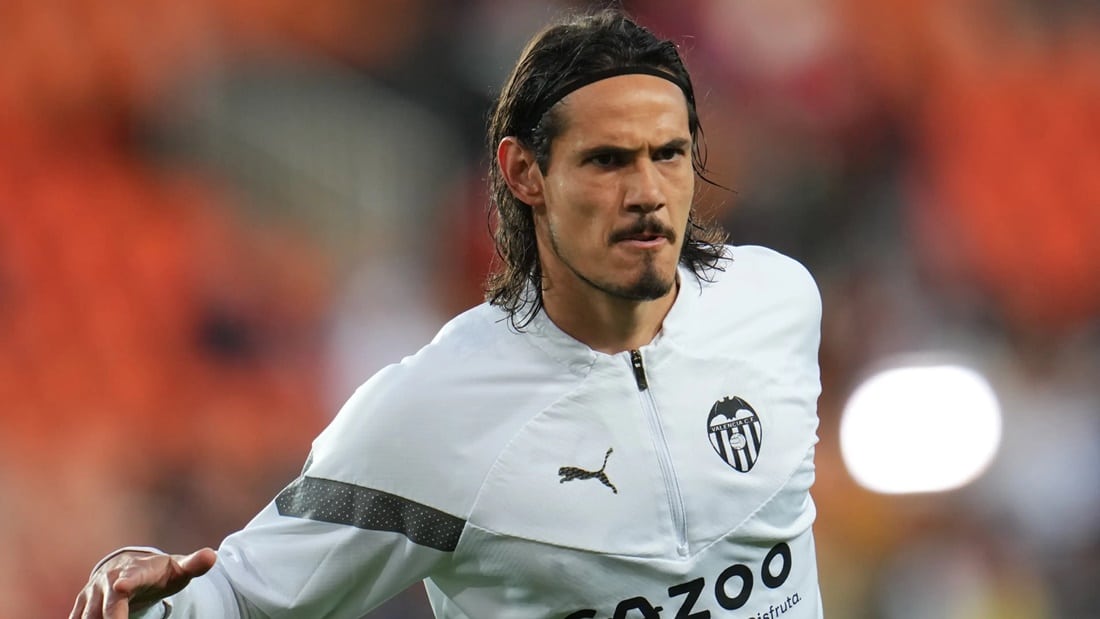 Cavani jogando pelo Valencia, da Espanha (Foto: Reprodução/ Divulgação)