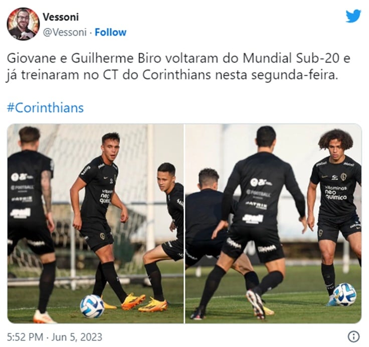 Reforços ao Corinthians voltam pela Libertadores (Foto: Reprodução/ Twitter)