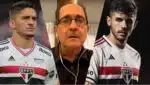 Beraldo, Muricy Ramalho, Pablo Maia (Fotos: Reprodução/ SPFC/ YouTube/ Montagem)