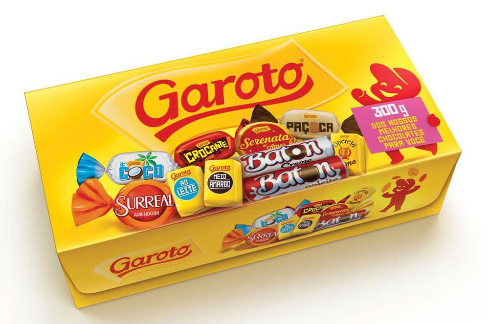 Caixa de bombons da famosa marca Garoto 