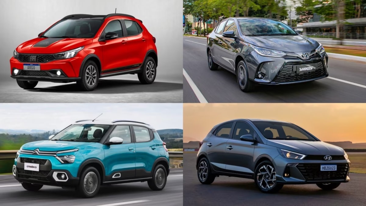 Os carros automáticos mais baratos de 2023 e que sofreram desconto inédito (Fotos: Reprodução/ Internet/ Montagem)