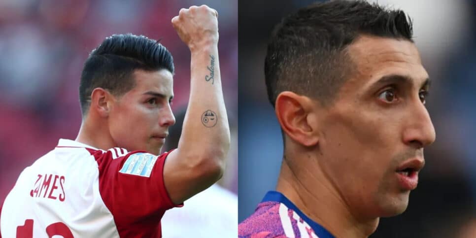James Rodrígue e Dí Maria estão na mira de clubes brasileiros (Imagem: Montagem)