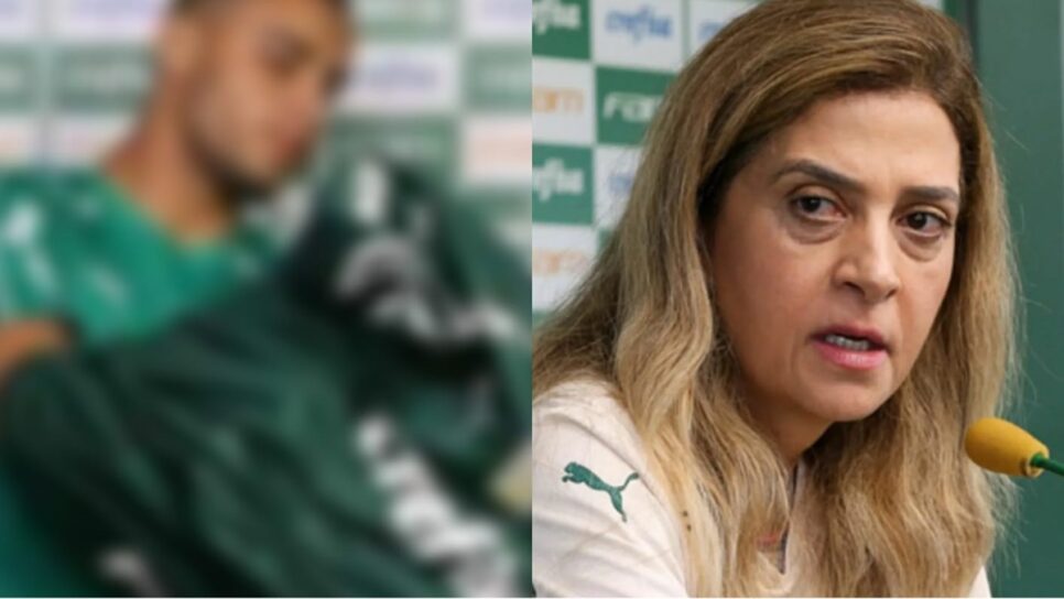 Antiga joia do Palmeiras e Leila Pereira desapontada (Fotos: Reprodução/ SE Palmeiras/ Montagem)