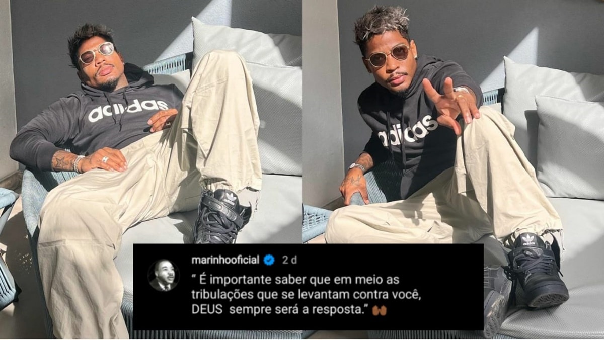 Jogador Marinho faz reflexão após momento delicado no Mais Querido (Foto: Reprodução/ Instagram/ Montagem)