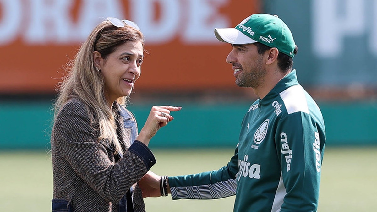 Leila Pereira e Abel Ferreira (Foto: Reprodução/ Cesar Greco/ SE Palmeiras)