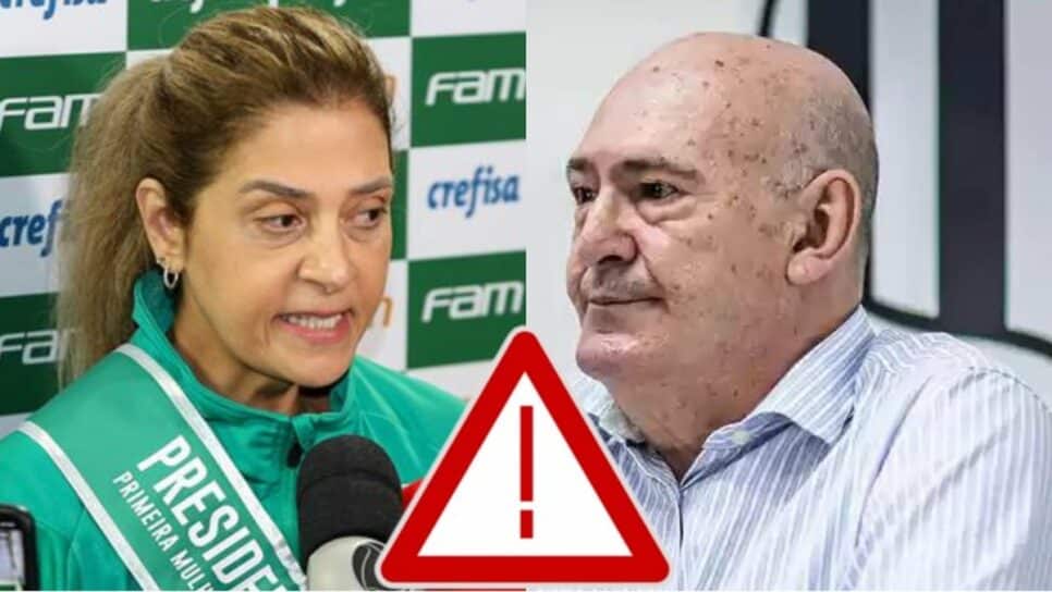 Leila Pereira ajuda o Santos: Rueda recebe notícia chocante (Reprodução/ Divulgação/ Santos FC/ Fabio Menotti/ SE Palmeiras/ Montagem)