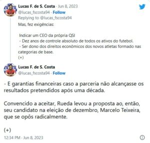 Jornalista expôs bastidores da proposta oferecida ao Clube (Foto: Reprodução / Twitter)