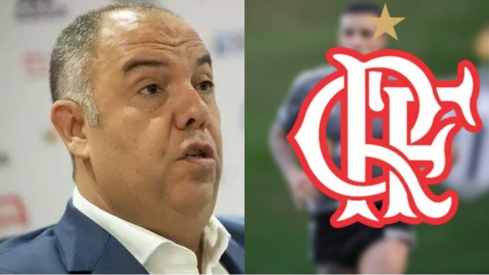 Vice-presidente do Flamengo, Marcos Braz, e jogador reforço apontado ao CRF (Fotos: Reprodução/ Alexandre Vidal/ Flamengo/ Montagem)