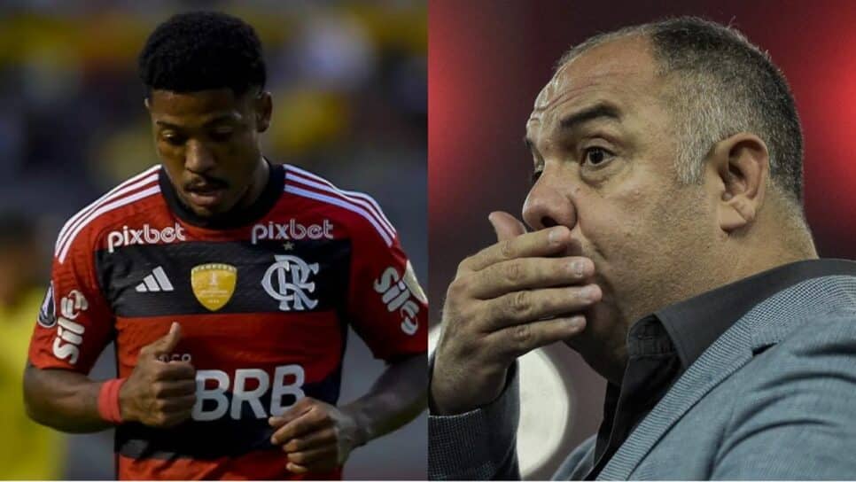 Marinho e vice-presidente do Flamengo, Marcos Braz (Foto: Reprodução/ Marcelo Cortes/ CRF/ Montagem)
