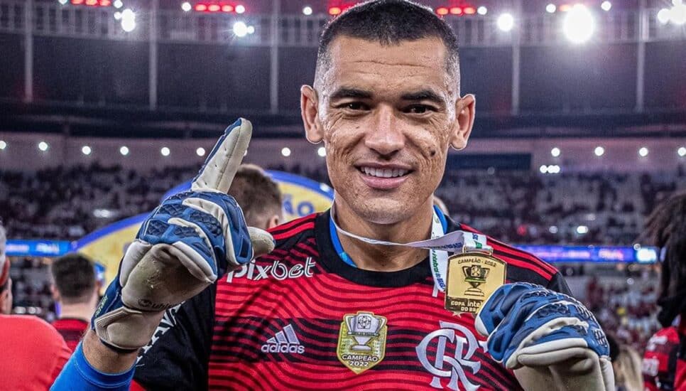 Fortaleza O goleiro Santos, do Flamengo (Foto: Reprodução/ Divulgação/ CRF)