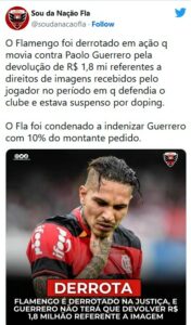 Flamengo foi condenado na Justiça (Foto: Reprodução / Twitter)