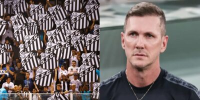 Torcida do Santos e Paulo Turra (Foto: Reprodução / Internet / Montagem HoraDoBenefício)