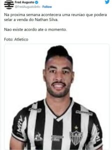 Time negocia a venda de Nathan Silva (Foto: Reprodução / Twitter)