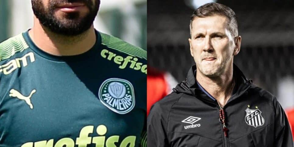 Jogador campeão pelo Palmeiras e Paulo Turra técnico do Santos (Imagem Reprodução Internet)