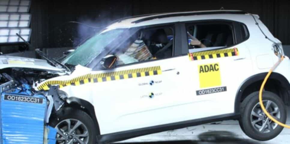 Citroën C3 (2 airbags) recebe nota zero em quesito (Foto: Divulgação/Latin NCAP)