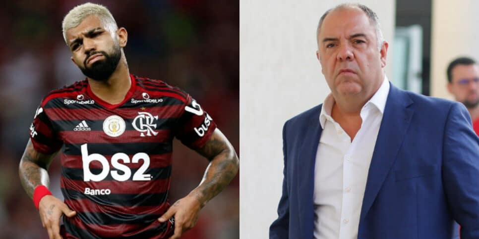 Gabigol e Marcos Braz perdem a linha e trocam xingamentos (Foto: Montagem AarronTuraTV)