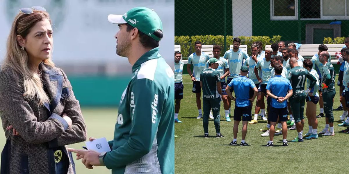 Leila Pereira, Abel Ferreira e jogadores do Palmeiras (Foto: Reprodução / Internet)