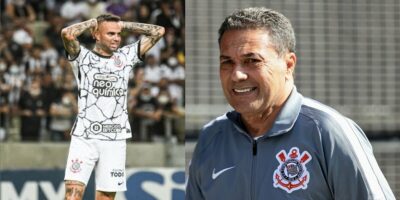 Jogador Luan e Luxemburgo, técnico do Corinthians (Foto: Reprodução / Internet)