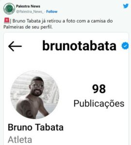 Bruno Tabata está de saída do time (Foto: Reprodução / Twitter)