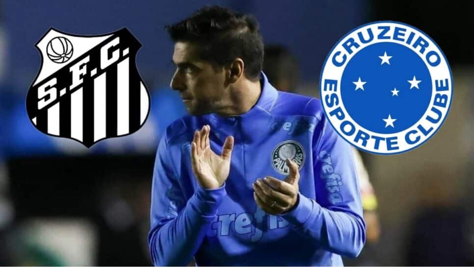 Abel Ferreira abre mão de centroavante que é de interesse do Santos e Cruzeiro (Foto: Reprodução/ Cesar Greco/ SE Palmeiras/ Montagem)