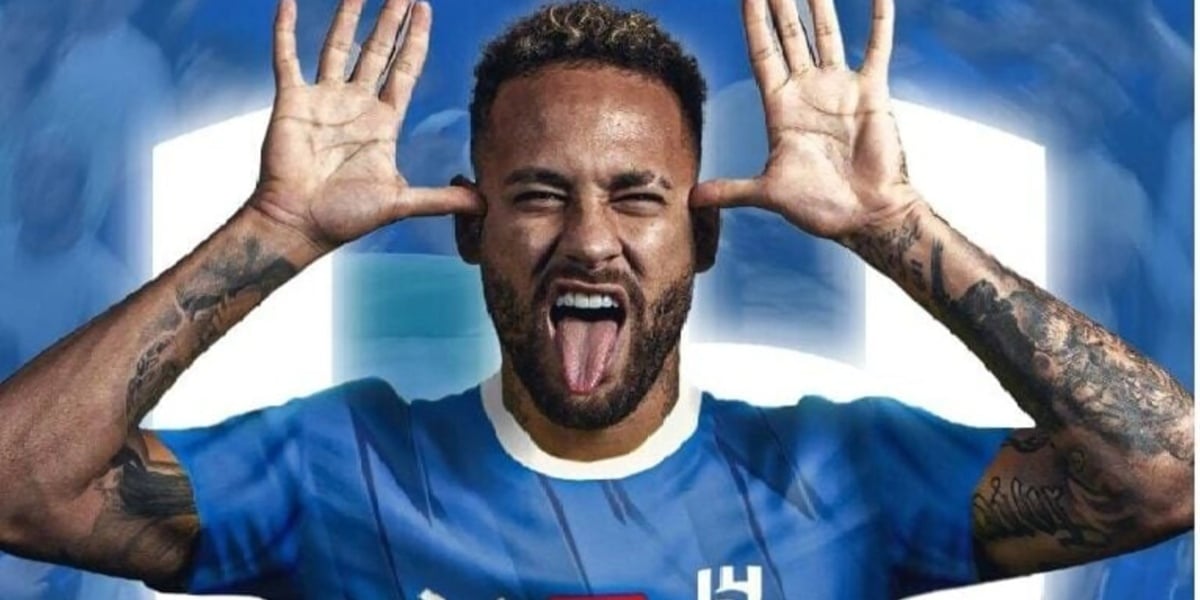 Neymar em sua apresentação no Al Hilal (Imagem Reprodução Internet)