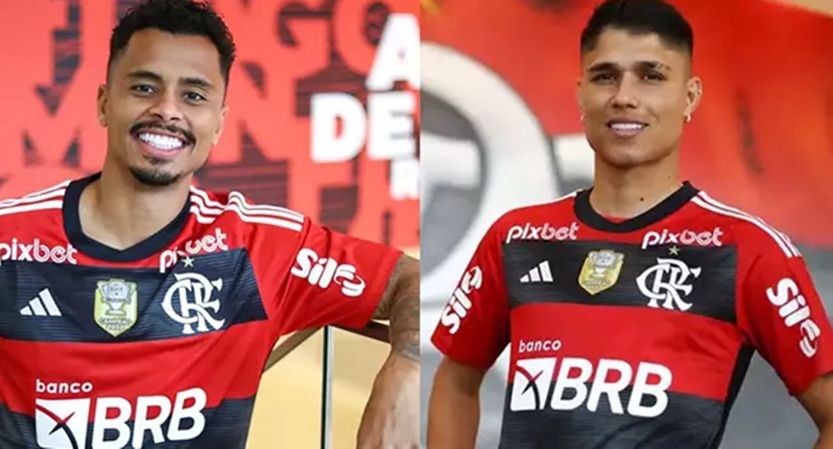 Allan e Luiz Araújo são novas contratações do Flamengo que ainda não engrenaram na equipe de Jorge Sampaoli (Fotos: Reprodução/ Divulgação/ CRF/ Montagem)