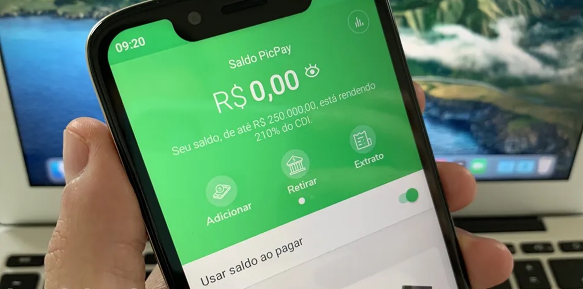 Plataforma digital do PicPay sem saldo na conta (Foto: Reprodução/ Internet)