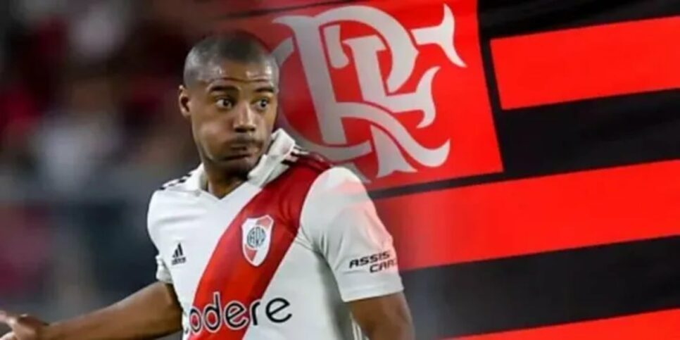 Nicólas De La Cruz, do River Plate, tem preferência pelo clube de futebol carioca comandado por Tite (Fotos: Reprodução/ OFuteboleiro/ Getty Images/ Montagem)
