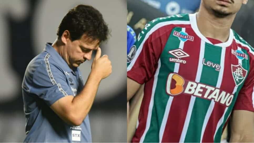Fernando Diniz canisbaixo; elenco pode perder volante (Foto: Reprodução/Ivan Storti/ Marcelo Gonçalves/ Fluminense FC/ Montagem)