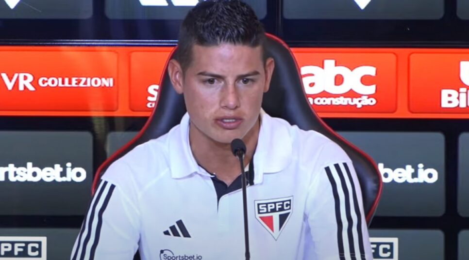 James Rodríguez tem futuro exposto e deve deixar o São Paulo (Foto: Reprodução/ SPFC)