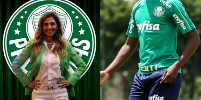 Leila Pereira e Pedrão, zagueiro do Palmeiras (Foto: Reprodução / Internet)