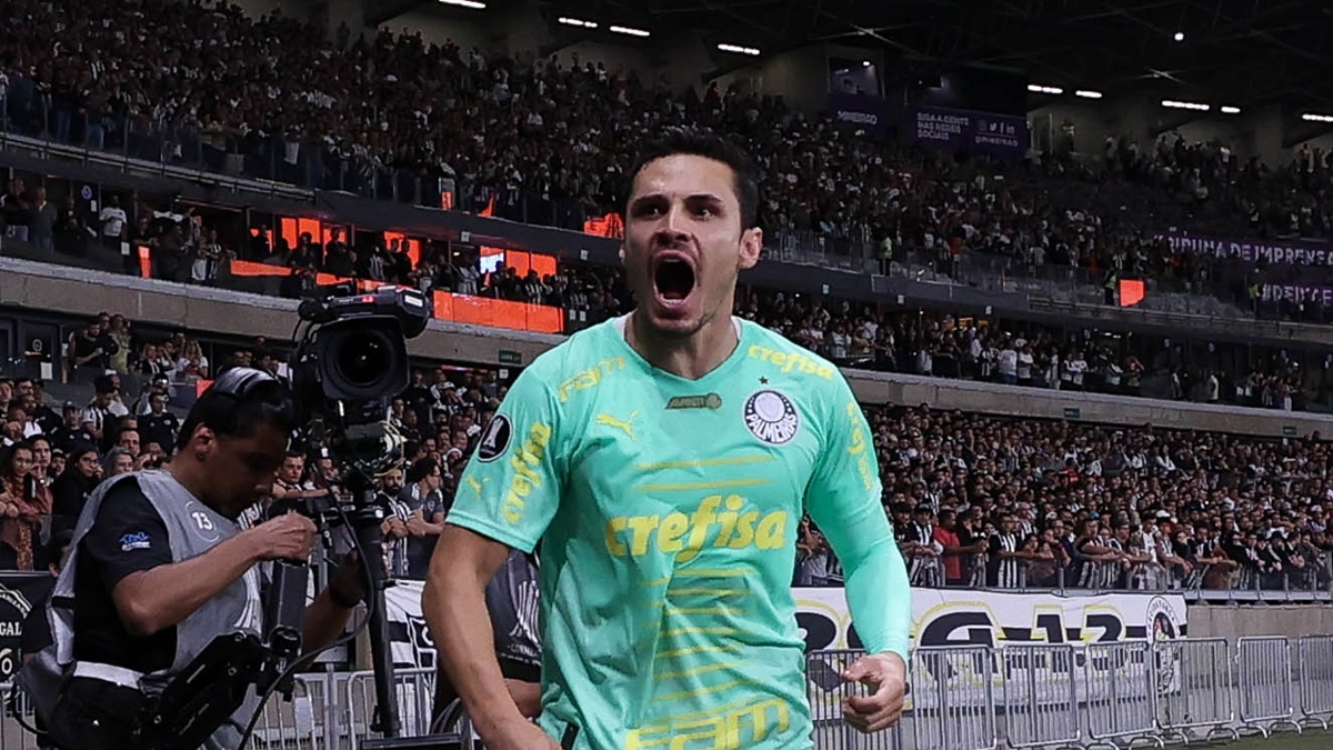 Único gol do Verdão em cima dos mineiros foi marcado pelo meio-campista queridinho de Abel Ferreira (Foto: Reprodução/ Conmebol Libertadores)