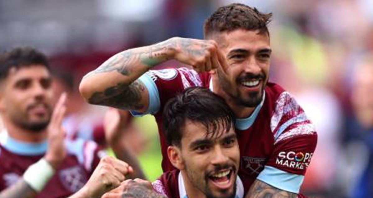 Lanzini e Paquetá no West ham (Foto: Reprodução/ Getty Images)