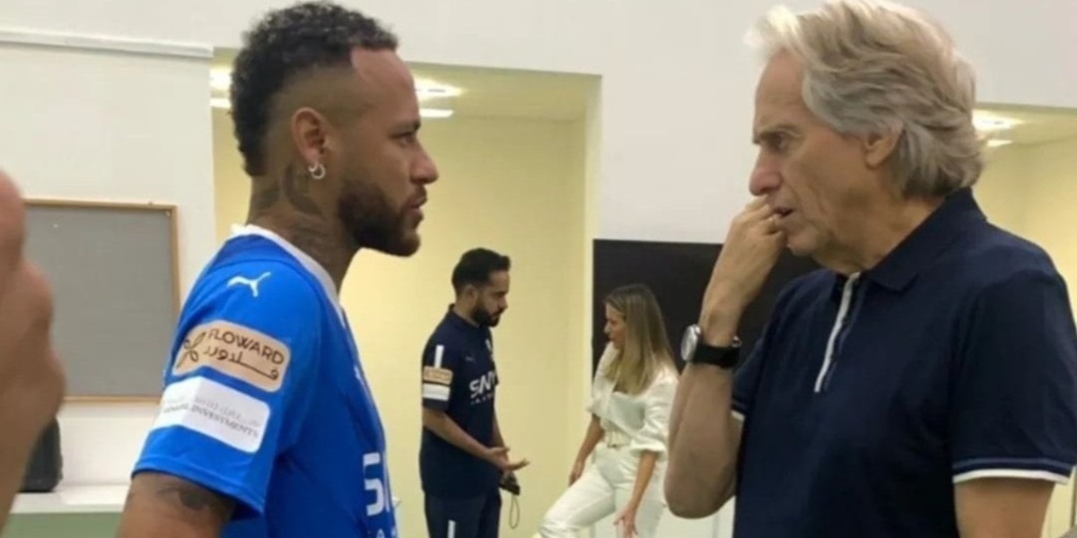 Neymar e Jorge Jesus no Al Hilal (Imagem Reprodução Internet)