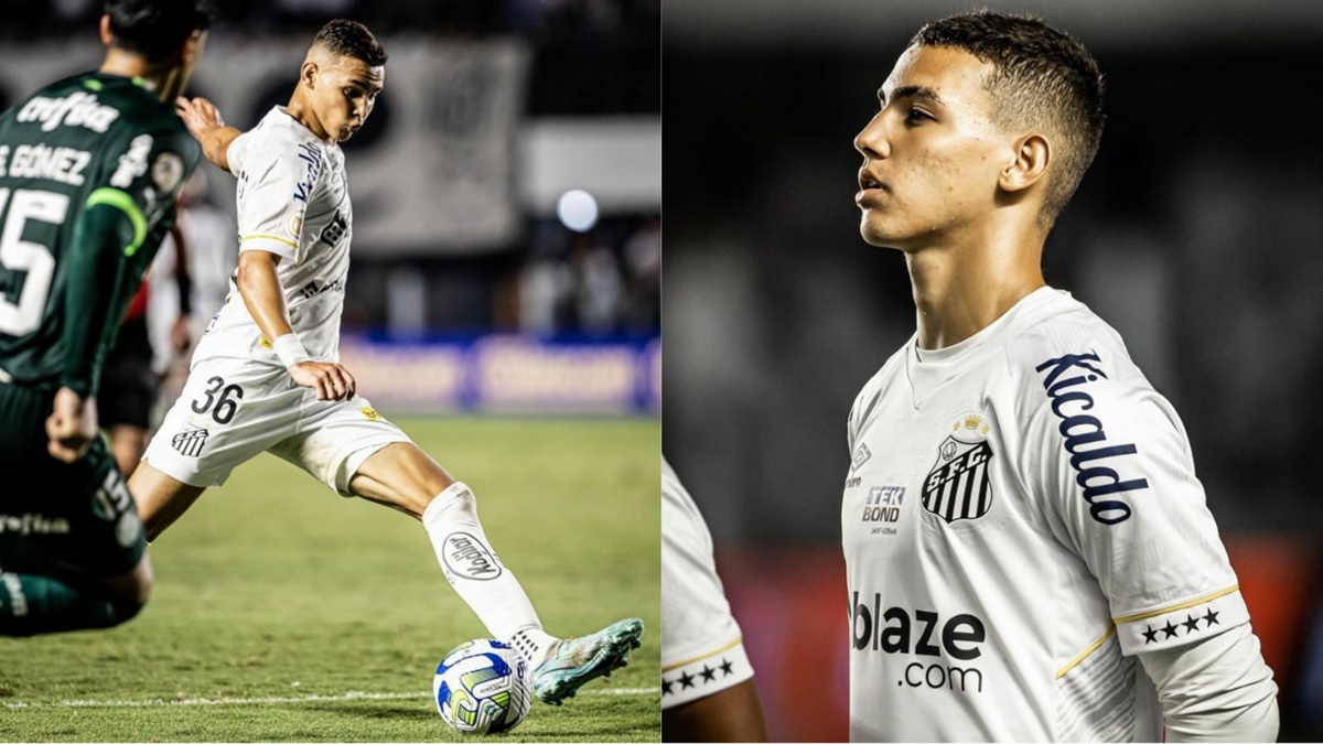 Deivid Washington, de 18 anos,é das categorias de base do Santos e foi negociado ao Chelsea (Foto: Reprodução/ Instagram/ Montagem)