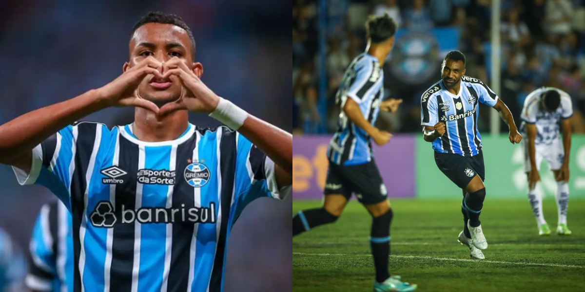 Everton e André pelo Grêmio (Reprodução/Internet)