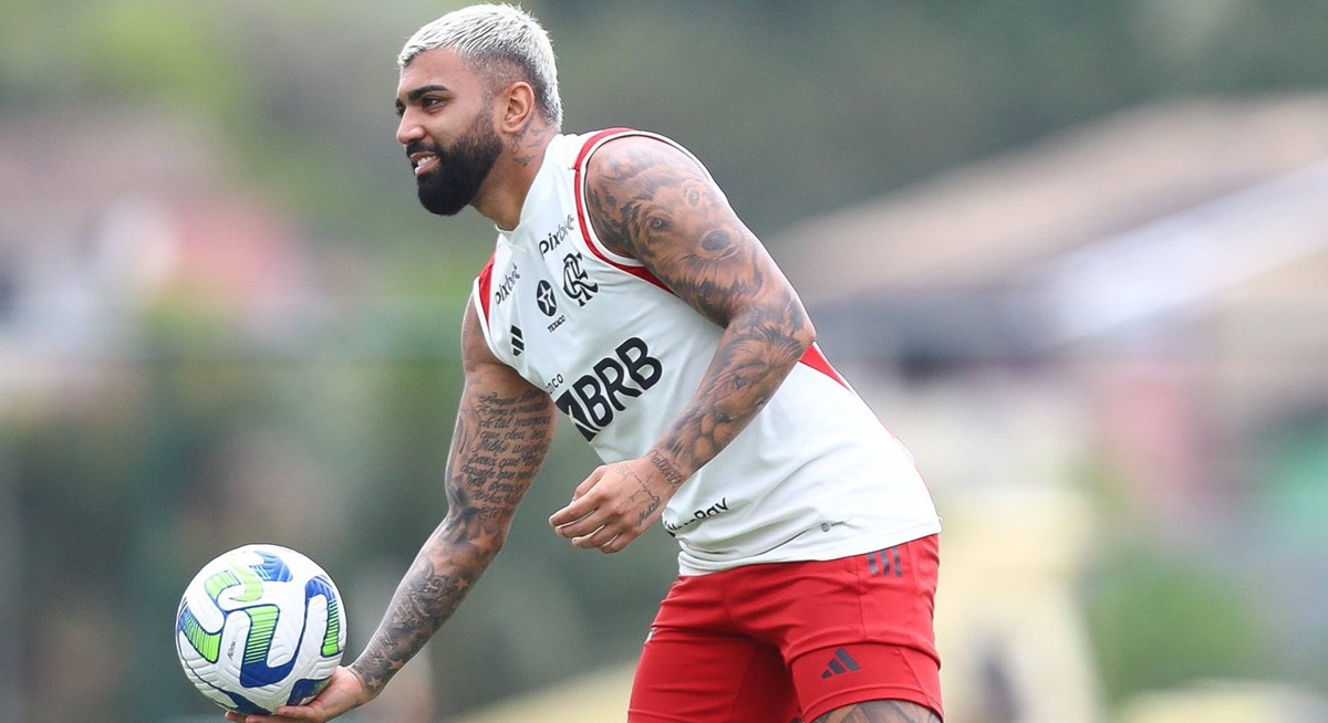 Gabigol nos treinos no Ct do Ninho do Urubu, na Gávea (Foto: Reprodução/ Instagram)